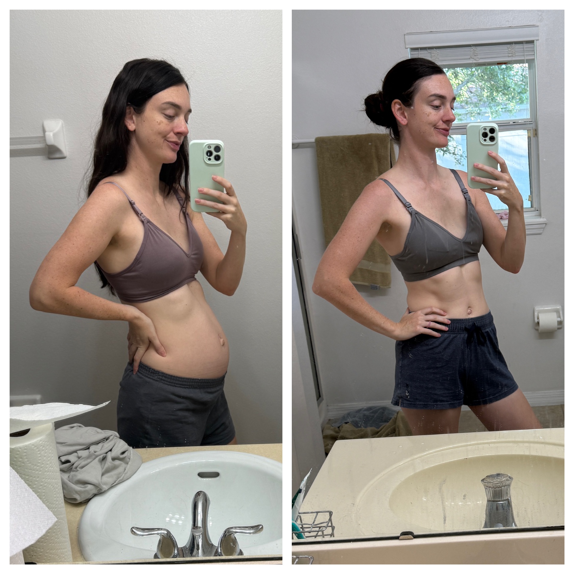 Before and after: 4 months postpartum to fully restored